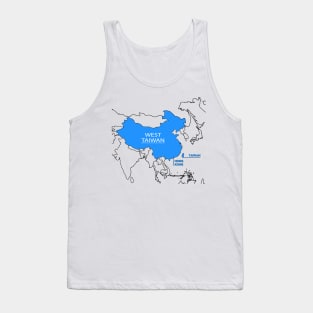 Funny China Map Define China Is West Taiwan Tank Top